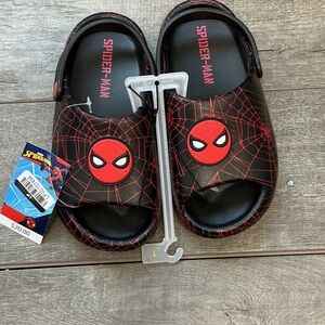 Spiderman Kids Slippers - Black and Red